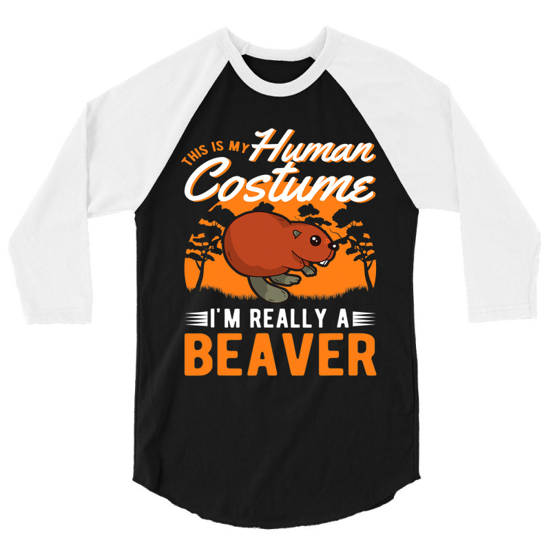 Beaver Human Costume Halloween Beaver 3/4 Sleeve Shirt | Artistshot