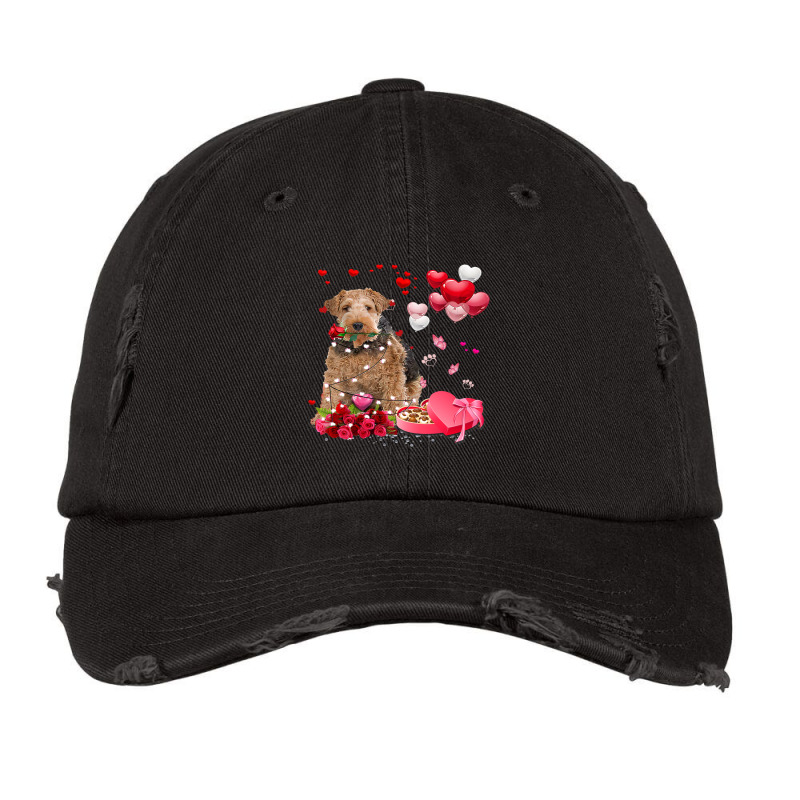 Funny Wire Fox Terrier Rose Heart Happy Valentine  Vintage Cap by JESSICAMARTINA | Artistshot