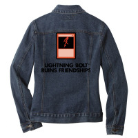 Lightning Bolt Ruins Friendships 7 Ladies Denim Jacket | Artistshot