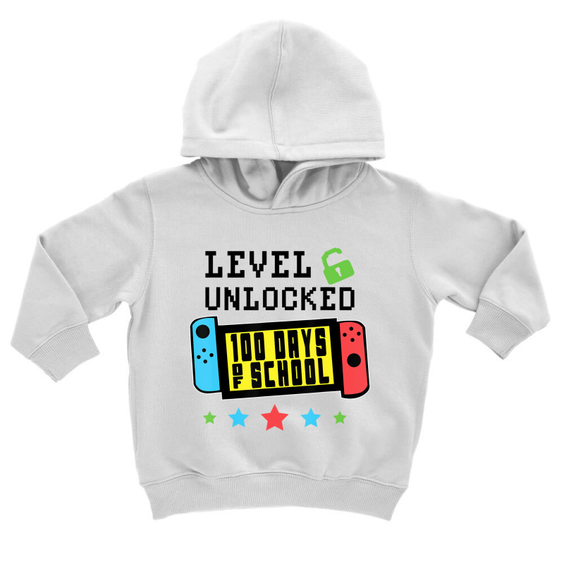 Level Unlocked 100 Days Of School Gamer Graphic Ar Toddler Hoodie by holden | Artistshot