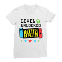 Level Unlocked 100 Days Of School Gamer Graphic Ar Ladies Fitted T-shirt | Artistshot