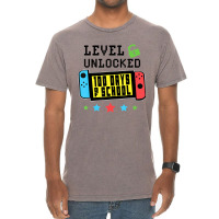 Level Unlocked 100 Days Of School Gamer Graphic Ar Vintage T-shirt | Artistshot