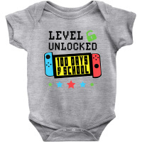 Level Unlocked 100 Days Of School Gamer Graphic Ar Baby Bodysuit | Artistshot