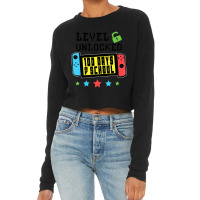 Level Unlocked 100 Days Of School Gamer Graphic Ar Cropped Sweater | Artistshot