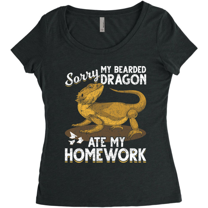 Sorry My Bearded Dragon Ate My Homework Bearded Dr Women's Triblend Scoop T-shirt by kerrmanthez | Artistshot