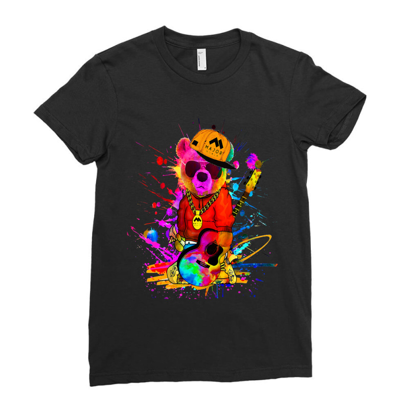 Hip Hop Bear Ladies Fitted T-Shirt by kerrmanthez | Artistshot