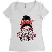 Cupid's Favorite Bus Aide Messy Bun Women Valentin Women's Triblend Scoop T-shirt | Artistshot