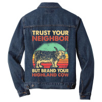 Highland Cattle Breeder Hairy Cow Farmer Highland  Men Denim Jacket | Artistshot