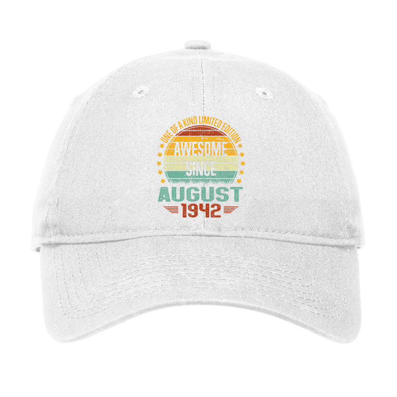 Awesome Since August 1942 Vintage 80th Birthday T Adjustable Cap by mauthe | Artistshot