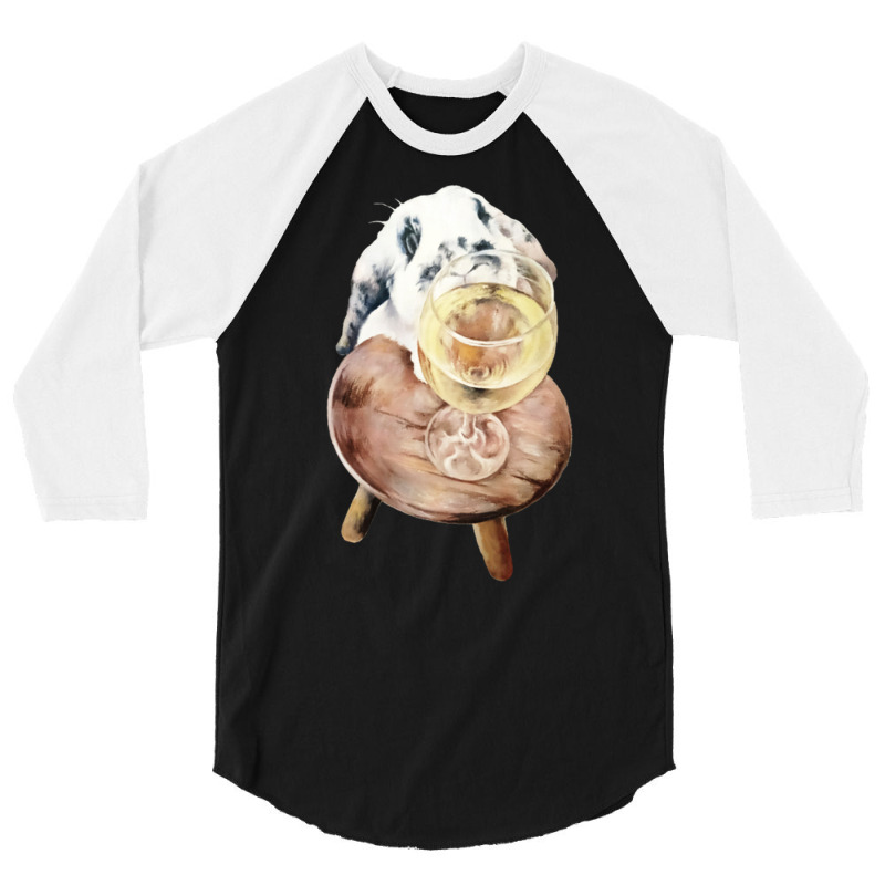 Bunny T Shirtall A Girl Needs Is Bunny And Wine! 3/4 Sleeve Shirt | Artistshot