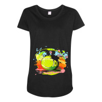 Tennis Player Club Match Tournament Net Ball Racke Maternity Scoop Neck T-shirt | Artistshot