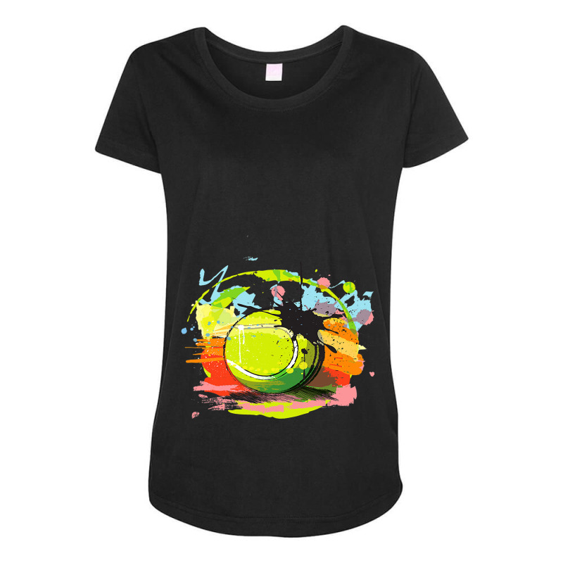 Tennis Player Club Match Tournament Net Ball Racke Maternity Scoop Neck T-shirt by Upsunshine | Artistshot