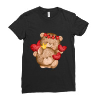 Matching Valentines Day Red Heart Big Bear Love Co Ladies Fitted T-shirt | Artistshot