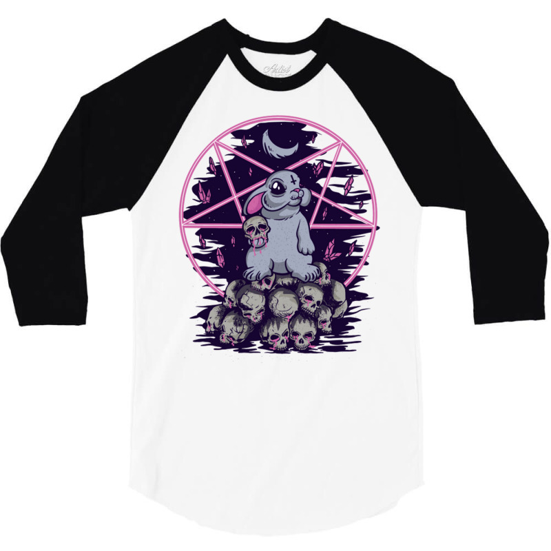 Bunny T Shirtesoteric Creepy Bunny 3/4 Sleeve Shirt | Artistshot