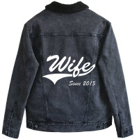 Wife Since 2013 Unisex Sherpa-lined Denim Jacket | Artistshot