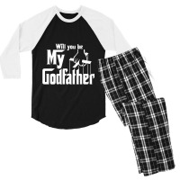 Will You Be My Godfather Men's 3/4 Sleeve Pajama Set | Artistshot