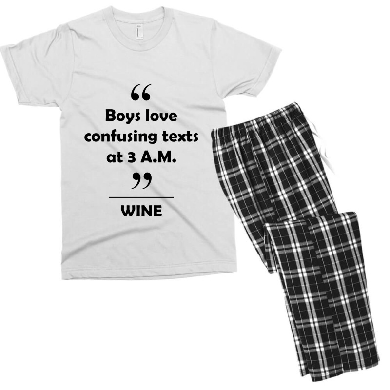 Wine   Boys Love Confusing Texts At 3 Am Men's T-shirt Pajama Set | Artistshot