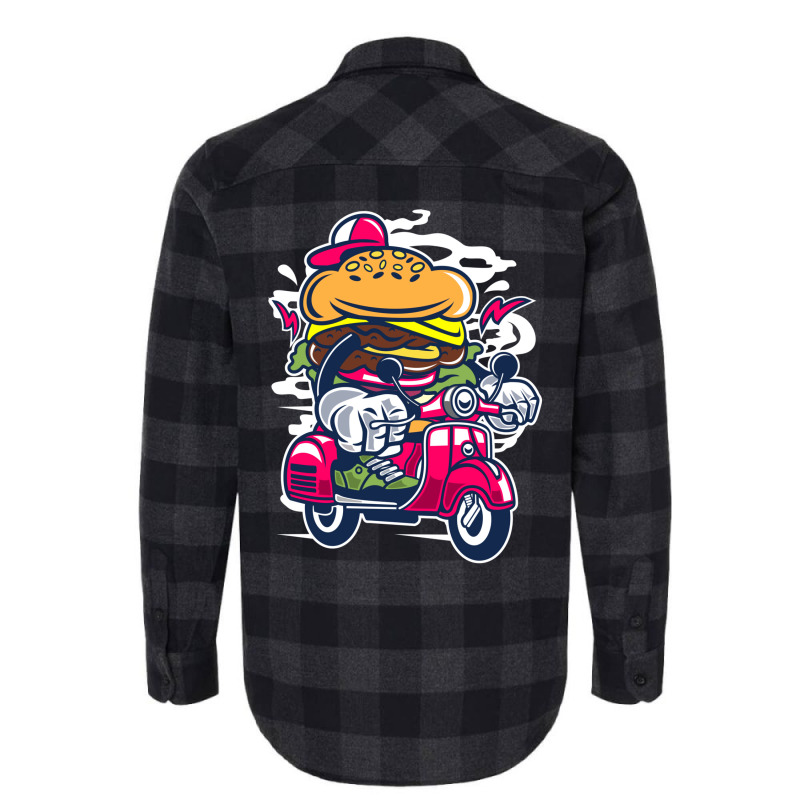 Burger Scooter Flannel Shirt | Artistshot