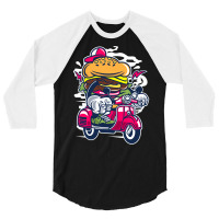 Burger Scooter 3/4 Sleeve Shirt | Artistshot