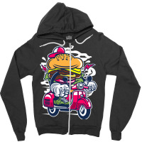 Burger Scooter Zipper Hoodie | Artistshot