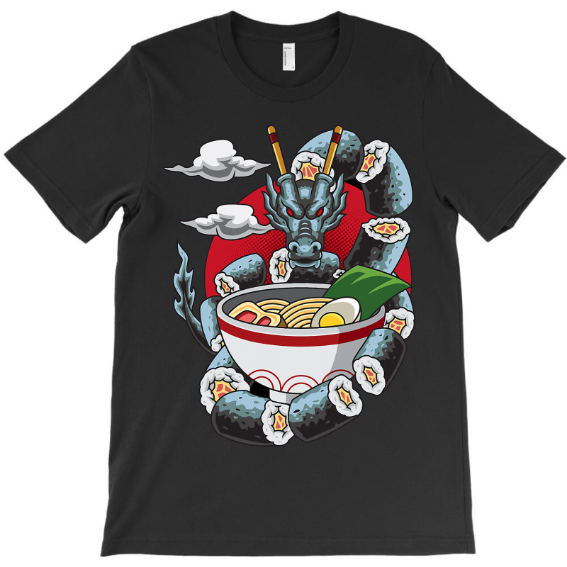 Dragon Oriental Sushi Design T-shirt | Artistshot