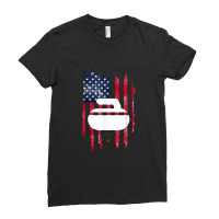 Curling Novelty Usa Flag Curling Stone Ladies Fitted T-shirt | Artistshot