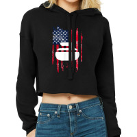 Curling Novelty Usa Flag Curling Stone Cropped Hoodie | Artistshot