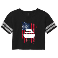 Curling Novelty Usa Flag Curling Stone Scorecard Crop Tee | Artistshot