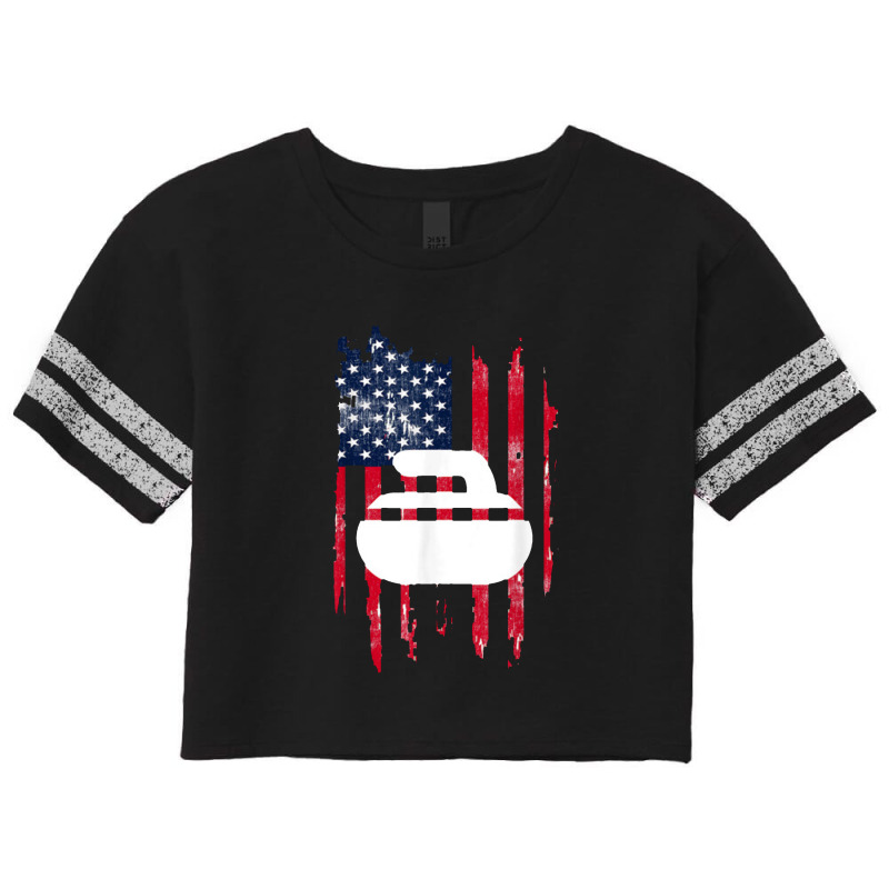 Curling Novelty Usa Flag Curling Stone Scorecard Crop Tee by godongteles | Artistshot