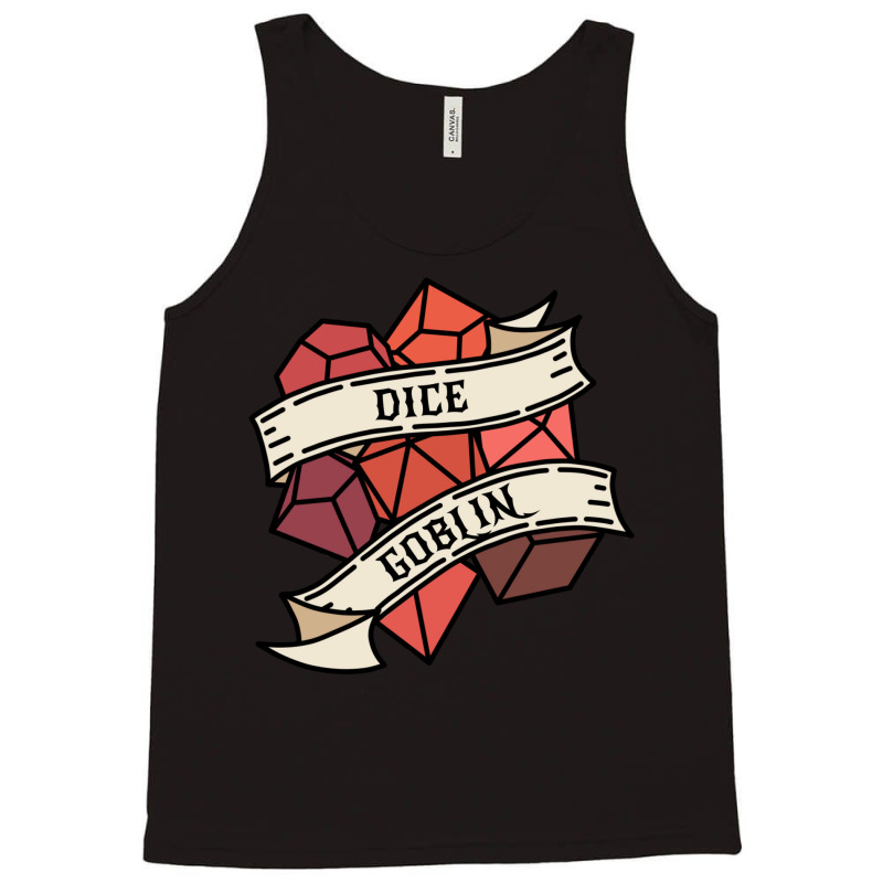 Red Tone Dice Goblin Tattoo Style Dnd Dice Tank Top | Artistshot