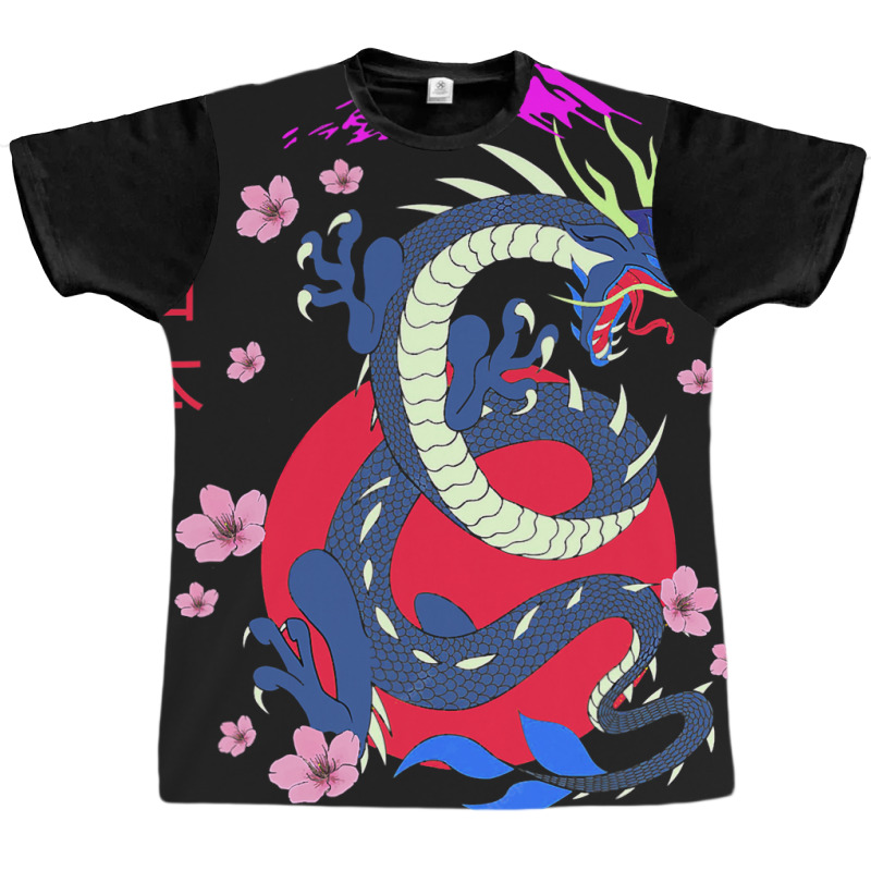 Japanese Tokyo Dragon Asian Retro 80’s Style 1 Graphic T-shirt by whoretacarpal | Artistshot