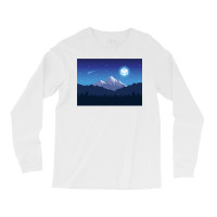 Snowy Cold Night Shooting Stars D20 Dice Moon Land Long Sleeve Shirts | Artistshot