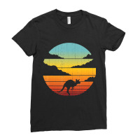 Kangaroo Retro Vintage Style 60s 70s Men Women Gif Ladies Fitted T-shirt | Artistshot