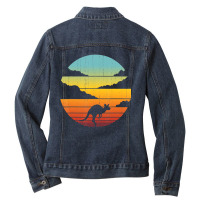 Kangaroo Retro Vintage Style 60s 70s Men Women Gif Ladies Denim Jacket | Artistshot