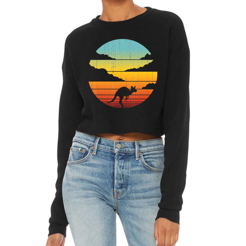 Kangaroo Retro Vintage Style 60s 70s Men Women Gif Cropped Sweater by mheny | Artistshot