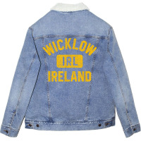 Wicklow Ireland Irl Gym Style Green W Distressed A Unisex Sherpa-lined Denim Jacket | Artistshot