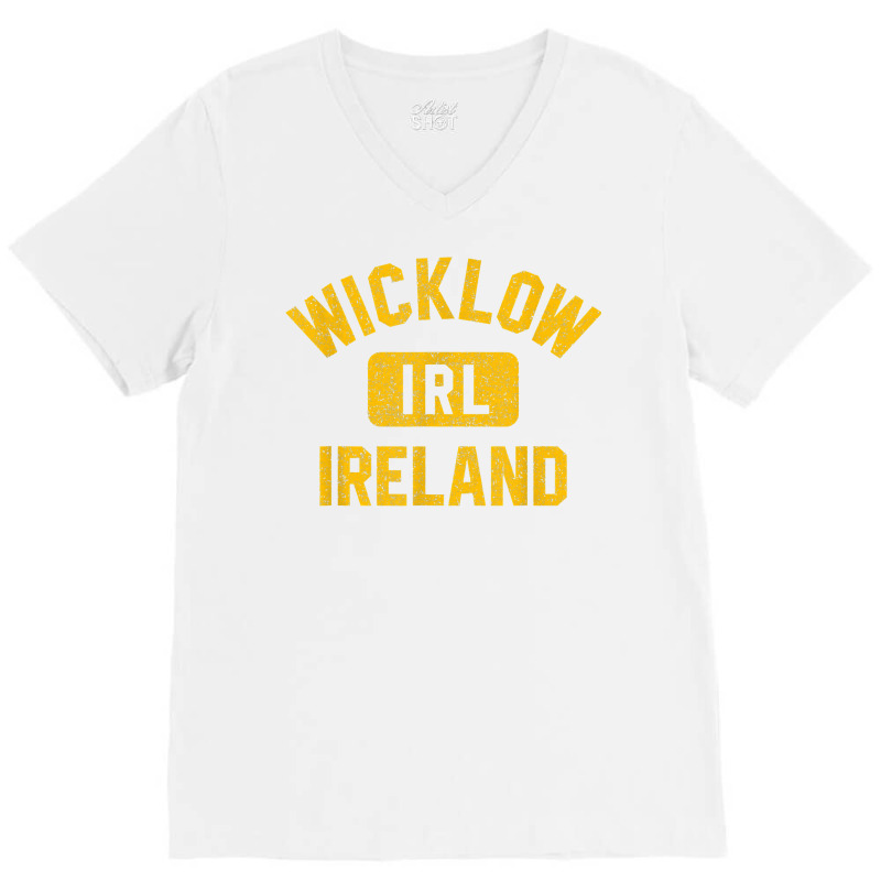 Wicklow Ireland Irl Gym Style Green W Distressed A V-neck Tee | Artistshot