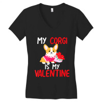 My Corgi Is My Valentine Valentines Day Dog Boys Women's V-neck T-shirt | Artistshot