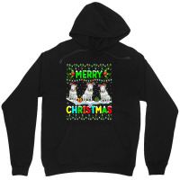 Xmas Lighting Santa Hat Merry Christmas Bull Terri Unisex Hoodie | Artistshot