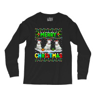 Xmas Lighting Santa Hat Merry Christmas Bull Terri Long Sleeve Shirts | Artistshot