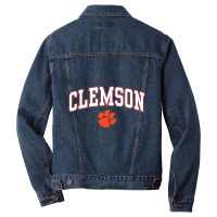 Clemson Tigers Arch Over Dark Heather Officially L Men Denim Jacket | Artistshot