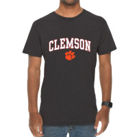 Clemson Tigers Arch Over Dark Heather Officially L Vintage T-shirt | Artistshot