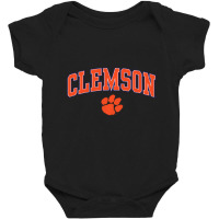 Clemson Tigers Arch Over Heather Gray Officially L Baby Bodysuit | Artistshot