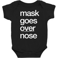 Mask Goes Over Nose Psa Quarantine Social Distance Baby Bodysuit | Artistshot