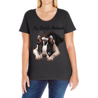 Boston Terrier Gift, Spirit Animal, Boston Terrier Ladies Curvy T-shirt | Artistshot