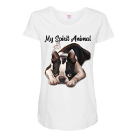 Boston Terrier Gift, Spirit Animal, Boston Terrier Maternity Scoop Neck T-shirt | Artistshot