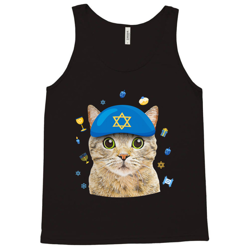 Happy Hanukkah Hanucat Cat Mom Pet Lovers Jewish H Tank Top | Artistshot