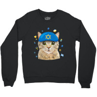 Happy Hanukkah Hanucat Cat Mom Pet Lovers Jewish H Crewneck Sweatshirt | Artistshot