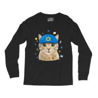 Happy Hanukkah Hanucat Cat Mom Pet Lovers Jewish H Long Sleeve Shirts | Artistshot