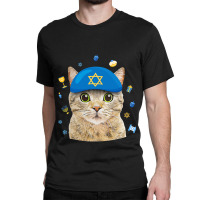 Happy Hanukkah Hanucat Cat Mom Pet Lovers Jewish H Classic T-shirt | Artistshot